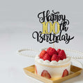 Leetaivie Happy 90th Birthday Cake Topper Black Gold Glitter Party Decor by Deal US