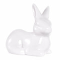 Rthjsfj White Ceramic Easter Bunny Figurine Porcelain Rabbit Statue 3.74x1.89" by Deal US