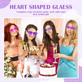 TOODOO 4 Pack Heart Shaped Rimless Sunglasses Candy Color Purple Series by Deal US