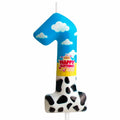 Zi Lan Cartoon Birthday Cake Topper Candles Blue Sky White Cloud Black Cow by Deal US