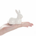 Rthjsfj White Ceramic Easter Bunny Figurine Porcelain Rabbit Statue 3.74x1.89" by Deal US