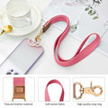 Knagsfa Braided Nylon Badge Lanyard with Dual Keyrings Metal Hook Orange Pink by Deal US