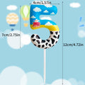 Zi Lan Cartoon Birthday Cake Topper Candles Blue Sky White Cloud Black Cow by Deal US
