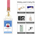 Knagsfa Braided Nylon Badge Lanyard with Dual Keyrings Metal Hook Orange Pink by Deal US