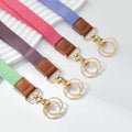 Knagsfa Braided Nylon Badge Lanyard with Dual Keyrings Metal Hook Orange Pink by Deal US