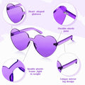 TOODOO 4 Pack Heart Shaped Rimless Sunglasses Candy Color Purple Series by Deal US