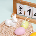 Rthjsfj White Ceramic Easter Bunny Figurine Porcelain Rabbit Statue 3.74x1.89" by Deal US