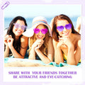 TOODOO 4 Pack Heart Shaped Rimless Sunglasses Candy Color Purple Series by Deal US
