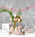 Happy Mother's Day Banner Best Mom Ever Flower Theme Pink & Red Glitter by Deal US