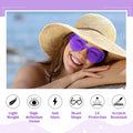 TOODOO 4 Pack Heart Shaped Rimless Sunglasses Candy Color Purple Series by Deal US