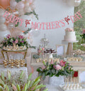 Happy Mother's Day Banner Best Mom Ever Flower Theme Pink & Red Glitter by Deal US