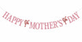 Happy Mother's Day Banner Best Mom Ever Flower Theme Pink & Red Glitter by Deal US