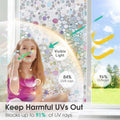 Viseeko 3D Pebble Stained Glass Privacy Film Rainbow 11.8x118in UV Protection by Deal US