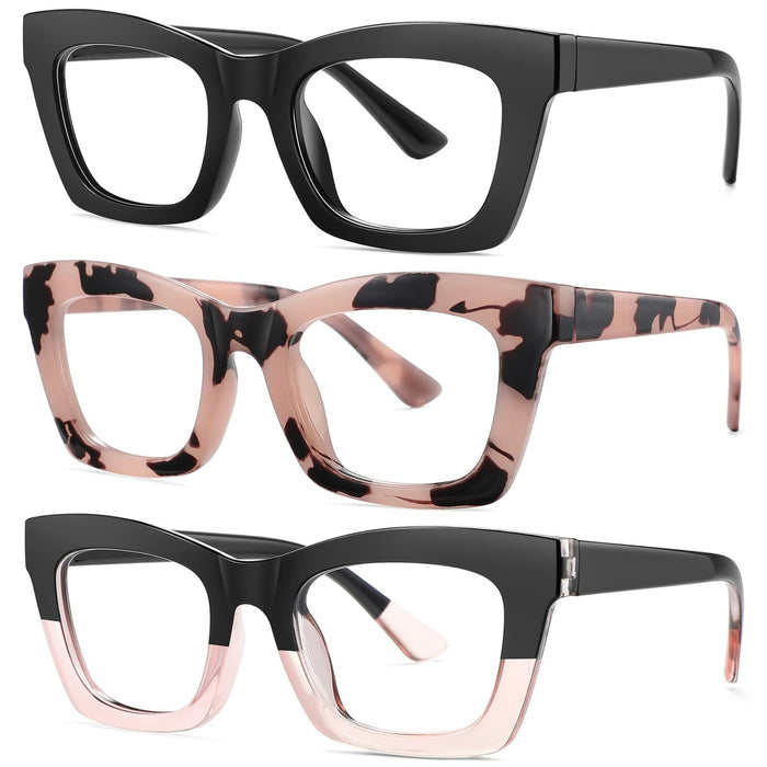 [Like New] Okany Blue Light Blocking Glasses for Women Men Anti Eyestrain UV 3 Pack by Deal US