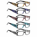[Like New] 5 Pack Spring Hinge Reading Glasses Rectangular Multicolour 2.25 Power by Deal US