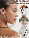 5 Pack Earplugs Cord Lanyard Neckband Safety Strap Black White Red Yellow Cyan by Deal US