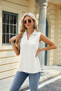 Sleeveless Tank Tops Women V Neck Casual Polo Shirt White Size S by Deal US