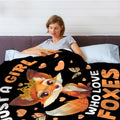 Just a Girl Who Loves Foxes Blanket Warm Soft Throw 40x50 Kids by Deal US