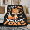 Just a Girl Who Loves Foxes Blanket Warm Soft Throw 40x50 Kids by Deal US