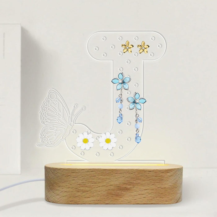 COSHAYSOO Earring Holder Organizer with Warm LED Light Acrylic Stand by Deal US