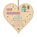 Wooden Antique Hanging Heart Plaque Sign Good Neighbors Quote by Deal US
