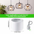 2Pcs Light Socket Shade Ring Metal Collar 1.5in Thread E26 E27 Ceramic White by Deal US