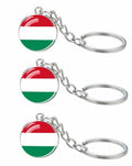 LLBFHH Hungary Flag Key Chain Stainless Steel Car Keyrings 3 Pcs by Deal US