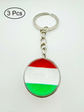 LLBFHH Hungary Flag Key Chain Stainless Steel Car Keyrings 3 Pcs by Deal US