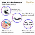Miss Kiss Butterfly Russian Curl False Eyelashes 14MM Black 2 Pairs + 2 Brushes by Deal US