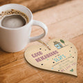 Wooden Antique Hanging Heart Plaque Sign Good Neighbors Quote by Deal US