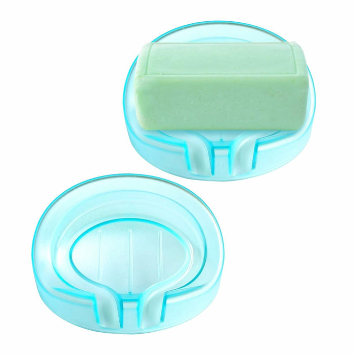 Self Draining Soap Dishes 2-Pack Waterfall Drainer Holder Blue Bathroom Kitchen by Deal US