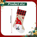 LASPERAL 4Pcs 18in Christmas Stockings 3D Burlap Santa Snowman Reindeer by Deal US