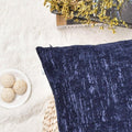 CaliTime Marbling Jacquard Chenille Throw Pillow Cases 12x20 Navy Blue 2 Pack by Deal US