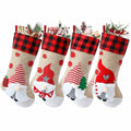 LASPERAL 4Pcs 18in Christmas Stockings 3D Burlap Santa Snowman Reindeer by Deal US