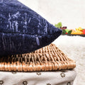 CaliTime Marbling Jacquard Chenille Throw Pillow Cases 12x20 Navy Blue 2 Pack by Deal US
