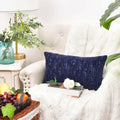 CaliTime Marbling Jacquard Chenille Throw Pillow Cases 12x20 Navy Blue 2 Pack by Deal US