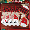 LASPERAL 4Pcs 18in Christmas Stockings 3D Burlap Santa Snowman Reindeer by Deal US