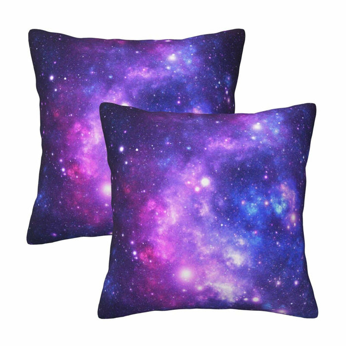 Tebjh Galaxy Star Pillow Covers 18x18 2-Pack Blue Nebula Throw Pillows by Deal US