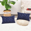 CaliTime Marbling Jacquard Chenille Throw Pillow Cases 12x20 Navy Blue 2 Pack by Deal US