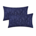 CaliTime Marbling Jacquard Chenille Throw Pillow Cases 12x20 Navy Blue 2 Pack by Deal US