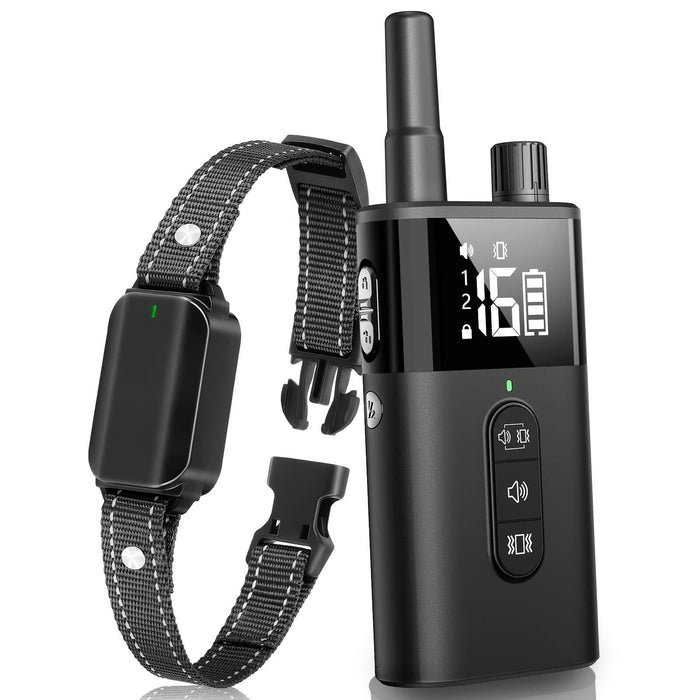 No Shock Dog Training Collar Remote Vibrate Safe Lock Waterproof Black by Deal US