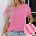 levaca Ribbed Cap Sleeve T Shirt with Front Pocket Blue Size S by Deal US