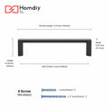 homdiy Cabinet Handles Matte Black 5in 128mm Hole Centers 25Pack by Deal US