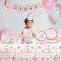 Winter Snowflake Plates & Napkins Pink Baby Shower 20pcs Winter Wonderland by Deal US