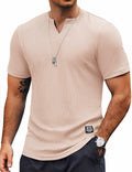 COOFANDY Mens Muscle Slim Fit Gym Shirt Short Sleeve Beige Size XL by Deal US