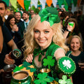 St. Patrick’s Day Leprechaun Top Hat Hair Bow Clips Green Clover Shamrock by Deal US