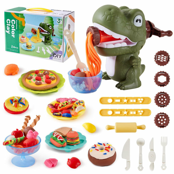 Play Dough Dinosaur Set Bulk Pack Noodle Maker Toy Kids Ages 4-8 by Deal US