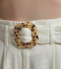 SANDY & SID Womens Linen Crop High Rise Straight Leg Pants White Size S by Deal US