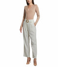 SANDY & SID Womens Linen Crop High Rise Straight Leg Pants White Size S by Deal US