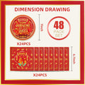 48pcs Chinese New Year 2025 Party Plates Napkins Decorations for 24 Guests by Deal US